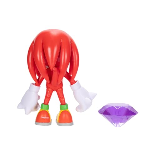 Sonic the Hedgehog 4-inch Knuckles Action Figure with Purple Chaos Emerald Accessory. Ages 3+ (Officially Licensed by Sega)