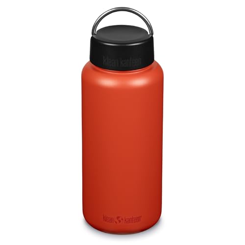 Klean Kanteen Wide Water Bottle with Loop Cap – Reusable Stainless Steel Water Bottle for Men and Women – 40 oz, Brushed Stainless
