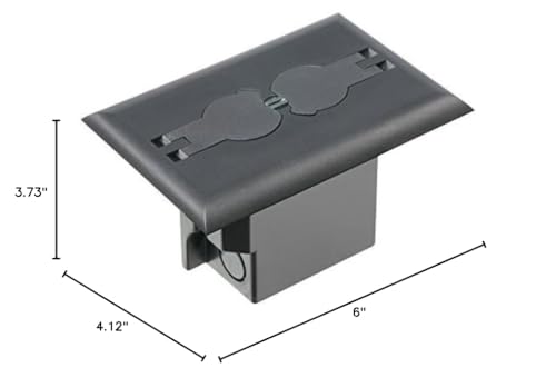 Arlington Industries FLBRF101BL-1 Retrofit Electrical Floor Box with Flip Lids for Existing Floors, Black, Plastic
