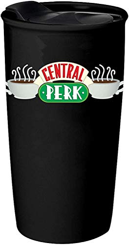 Silver Buffalo Friends Central Perk Logo Ceramic Travel Mug, 10 Ounces