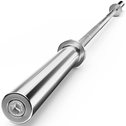 Olympic Barbell Curl Bar EZ Bar Strength Training Bar Threaded Chrome Barbell Bar for Weightlifting, Hip Thrusts, Squats and Lunges