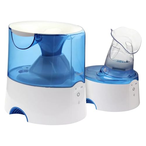 Crane EE-5202 Inhaler & Warm Mist Humidifier, 0.5 Gallon, Blue & White