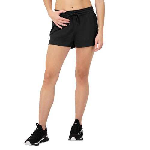 Champion Mesh, Lightweight Gym, Mid-Rise Workout Shorts for Women, 2.5", Black, X-Small