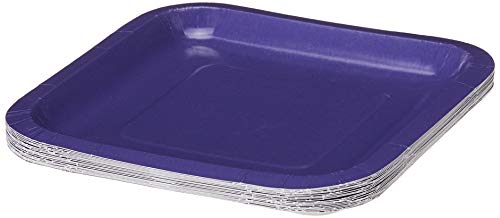 Creative Converting Touch of Color 18 Count Square Paper Lunch Plates, Purple