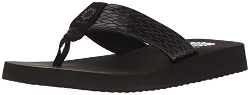 Yellow Box womens Flax Wedge Sandal, Black, 6 US