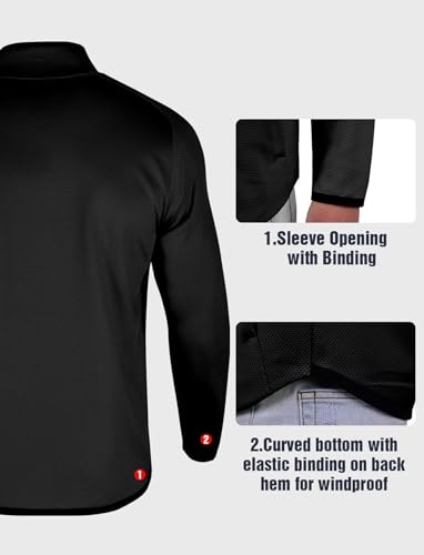 Mens Zip Up Jacket Athletic Workout(Black,S)