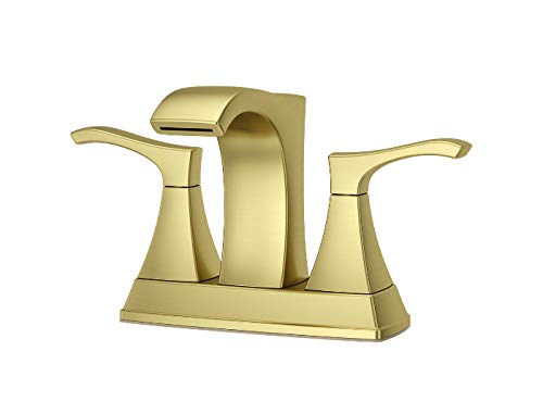 Pfister Venturi Bathroom Sink Faucet, 4-Inch Centerset, 2-Handle, 3-Hole, Brushed Gold Finish, LF048VNBG