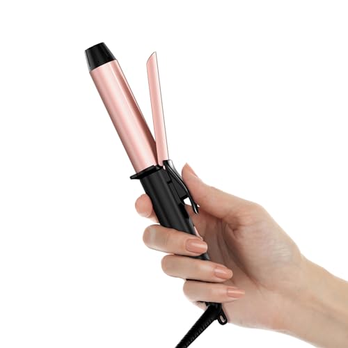 1 Inch Dual Voltage Ceramic Curling Iron with Keratin & Argan Oil, Mini Hair Curler, Travel Size with Storage Bag