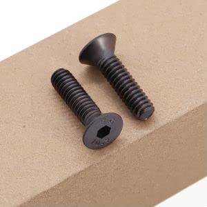 3/8-16 x 1-1/4" (12 PCS) Flat Head Socket Cap Screws, Black Oxide Finish, Hexagon Socket Countersunk Head Cap Screws, 10.9 Grade Alloy Steel, Full Thread, Coarse Thread, ASME/ANSI B18.3-8