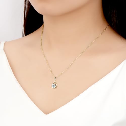 AINUOSHI Moissanite Necklace for Women, 3 Stone Lab Created Diamond D Color VVS1, Infinity Pendant, 925 Silver Chain, Anniversary/Birthday Gift