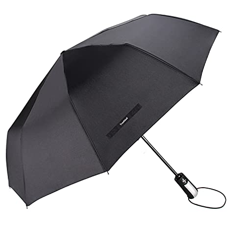 TradMall 2 Pack Travel Umbrella Windproof 56 Inches Large Canopy Reinforced Fiberglass Ribs Auto Open & Close, Sky Blue