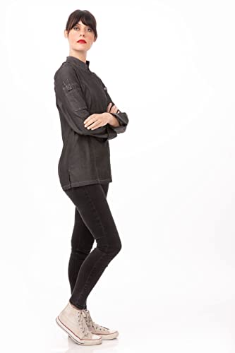 Chef Works Women's Gramercy Denim Chef Coat, Black, X-Small