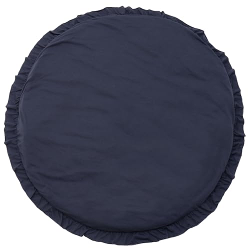 Apioiqa Round Nursery Rug Playroom Floor Rug Tummy Time Blanket Dark Blue Baby Play Mat Round Crawling Mat Cotton Baby Gyms & Playmats