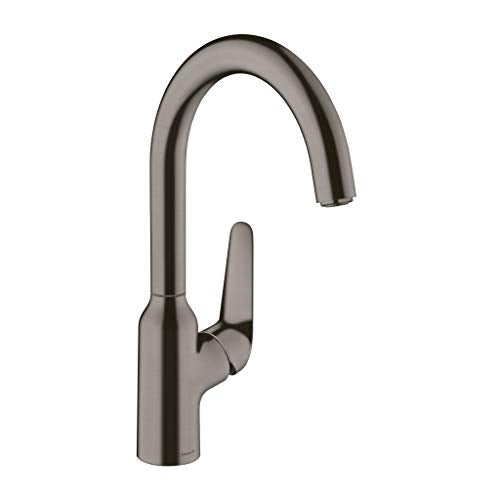 hansgrohe Focus N 14-inch Tall 1-Handle Bar Faucet in Brushed Black Chrome, 71802341