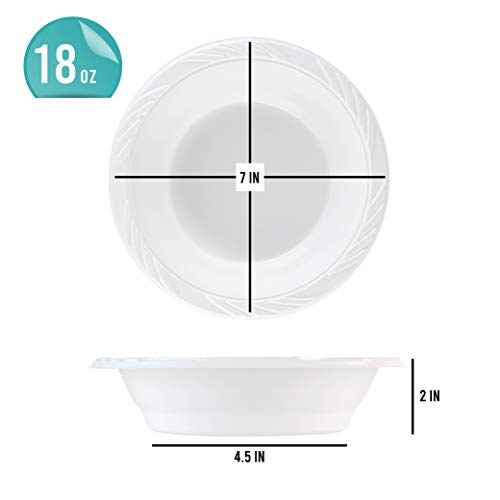 PLASTICPRO 100 Count Disposable 5 ounce White Plastic Dessert Bowls