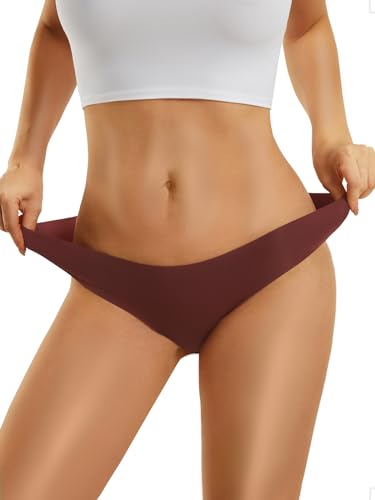 tichers Seamless Women's Underwear - No Show Bikini Panties & Briefs, 6-Pack