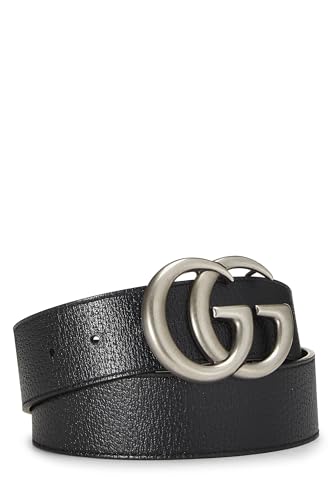 Gucci, Pre-Loved Black Leather GG Marmont Belt, Black