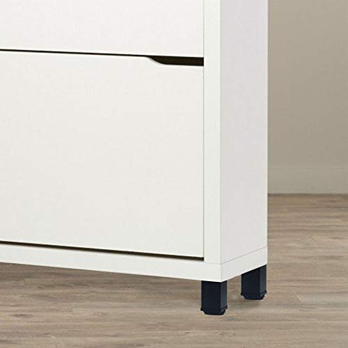 QLLY 30 inch Adjustable Metal Desk Legs, Square Office Table Furniture Leg, Set of 4 (White)