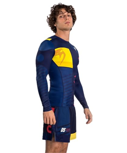 Venum Men's Standard Sport 05 Rashguard Long Sleeves Blue/Yellow