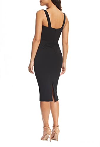 Dress the Population womens Nicole Sleeveless Bodycon Stretch Midi Sheath Dress, Black, XX-Small US