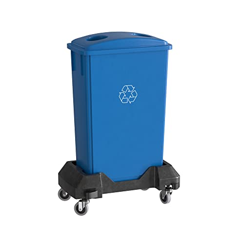 Krollen Industrial 23 Gallon Black Slim Jim Trash Can with Drop Shot Lid