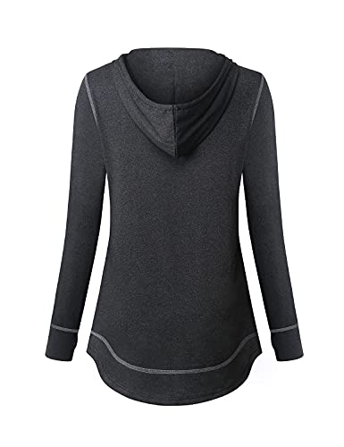 AxByCzD Athletic Tops for Women Long Sleeve Fashion 2024 Sports Exercise Hooded Shirts with Thumb Holes Camping Hiking Cardio Pullover Rapidry Wicking Outfits Black Medium