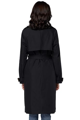 Orolay Women's 3/4 Length Double Breasted Trench Coat Lapel Jacket with Belt Black XS