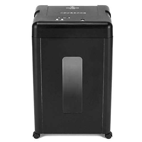 WOLVERINE 15-Sheet Super Micro Cut High Security Level P-5 Heavy Duty Paper/CD/Card Shredder for Home Office, Ultra Quiet by Manganese-Steel Cutter and 8 Gallons Pullout Waste Bin SD9520 (Black ETL)