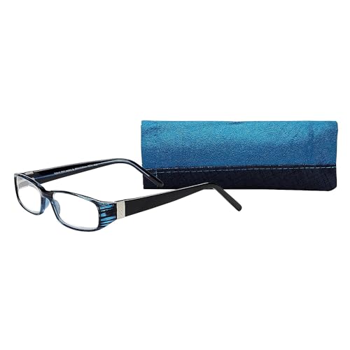 SAV Eyewear Women's Victoria Klein 7021 Blue Rectangular Reading Glasses, 27 mm + 1.25