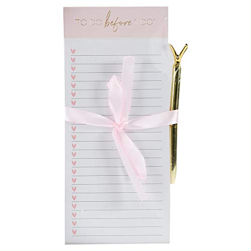 Gartner Studios ‘to Do Before I Do’ Magnetic List Pad with Pen, Wedding Accessories and Decoration, 4” W x 10.75” L,White,38246