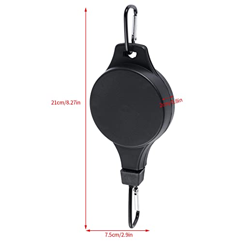 6pcs Plant Pulley Retractable Hanger Easy Reach Plant Pulley Adjustable Height Wheel for Hanging Plants Heavy Duty Plant Hanger for Garden Baskets Pots- Black