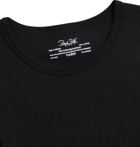 Rene Rofe Girls' Undershirt - 3 Pack Soft and Breathable No Show Crewneck Cotton Shirt - Basic Tee Shirts for Girls (2T-14), Size 2T, Black