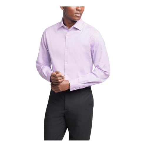 Van Heusen Men's Dress Shirt Slim Fit Stain Shield Stretch, Blue Silver, 18"-18.5" Neck 34"-35" Sleeve
