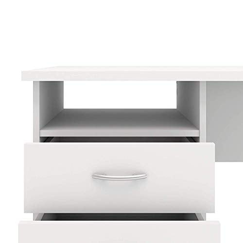 Tvilum Whitman Desk with 3 Drawers, White