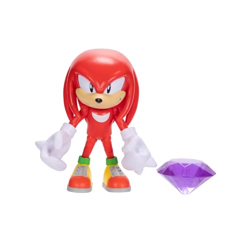 Sonic the Hedgehog 4-inch Knuckles Action Figure with Purple Chaos Emerald Accessory. Ages 3+ (Officially Licensed by Sega)