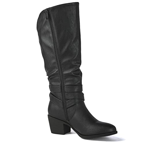 GLOBALWIN Women's Black Cowboy Cowgirl Boots Western Boots Women 6M