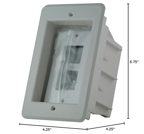 Arlington DVFR1W-1 Recessed Electrical/Outlet Mounting Box, Single Gang