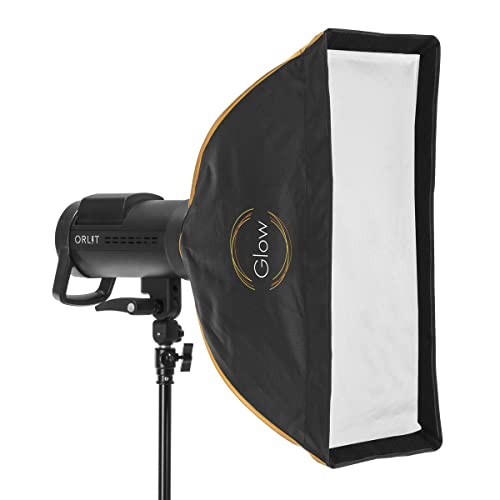 Glow EZ Lock Beauty Dish Softbox Portrait Kit Includes 34" Collapsible Silver Beauty Dish Softbox and 12x56 Quick Strip Bowens Mount Softbox, Kit to Create Beauty Portrait Photography