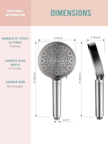 Cobbe Filtered Shower Head with Handheld, 6 Spray Modes, Water Softener Filters - Remove Chlorine, Reduce Dry Skin - Brushed Nickel