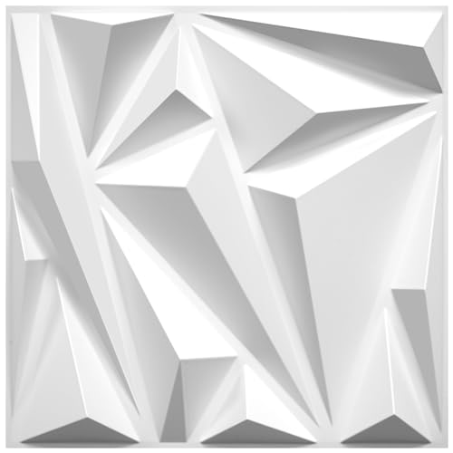 STICKGOO 33 Pack 3D Wall Panels for Interior Wall Decor, Black Diamond Design Accent Wall Decor, 12''x12'' Modern Wall Panels for Gaming Room Bedroom TV Background