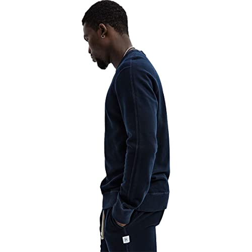 Reigning Champ Men's Midweight Terry Slim Crewneck Sweatshirt, Navy, Blue, XS