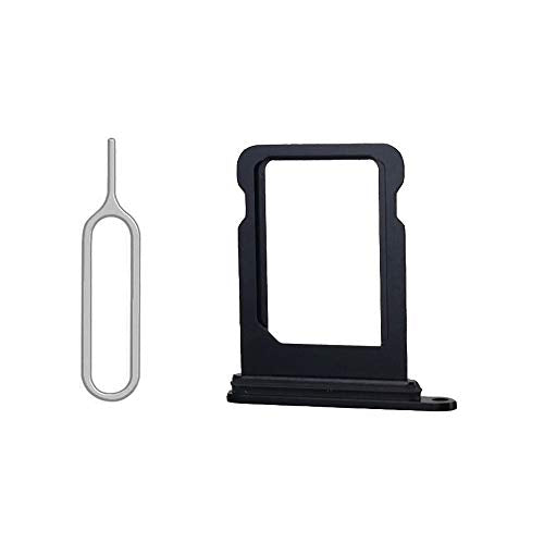 SIM Card Tray Holder Slot with Rubber Waterproof Gasket Replacement incl. Open Eject Pin for iPhone 12 Mini (Black)