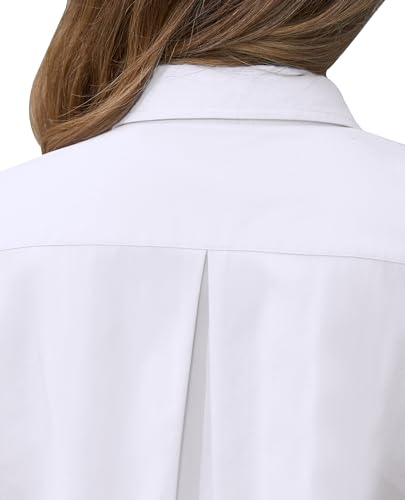 siliteelon Short Sleeve Button Dress Shirts for Women Cotton Button Down Shirts for Women Slim Fit Blouse Top 3/4 Sleeve Royal Blue