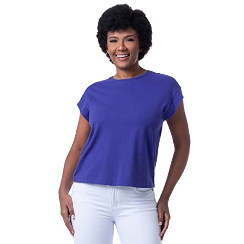 Lee Women's Soft Shoulder Short Sleeve T-Shirt, Anthem Blue, Small