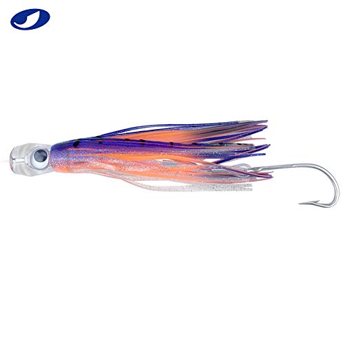 OCEAN CAT Trolling Lure Set of 6 6 inch Offshore Big Game Deep Sea Fishing Gear Mahi Trolling Lure for Marlin Tuna Mahi Dolphin Durado Wahoo Free Mesh Bag (6 in - Crystal Head - 6pcs)
