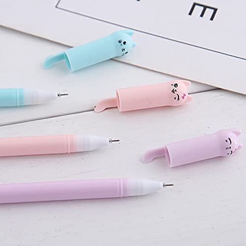 sencoo Girl Cute Pens Kawaii Pen Cute Cat Pen 0.5 mm Gel Pens Black Ball Point Pens for School Office Supplies (12 cat)