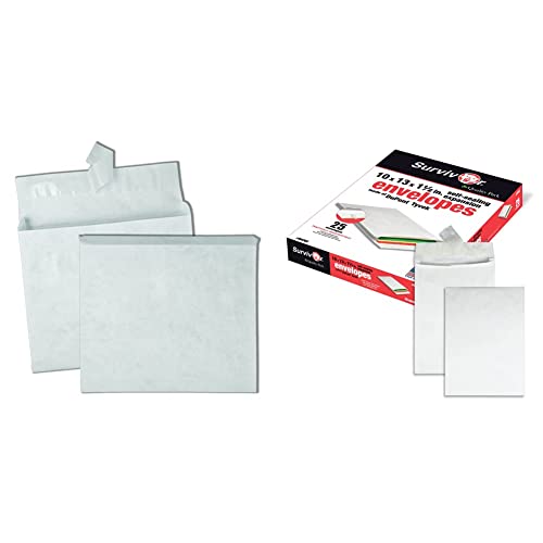 Quality Park Survivor 10 x13 Inch Catalog Envelopes made w/ 14 lb DuPont Tyvek, Expands 2", Peel and Seal Self Seal Closure, White, 100/Box (QUAR4430)