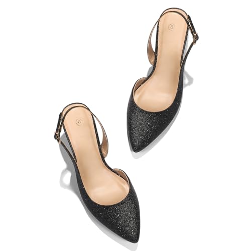 mysoft Women's Pumps Slingback Kitten Heels Pointed Toe Sexy Wedding Party Dress Pump Shoes Red Suede