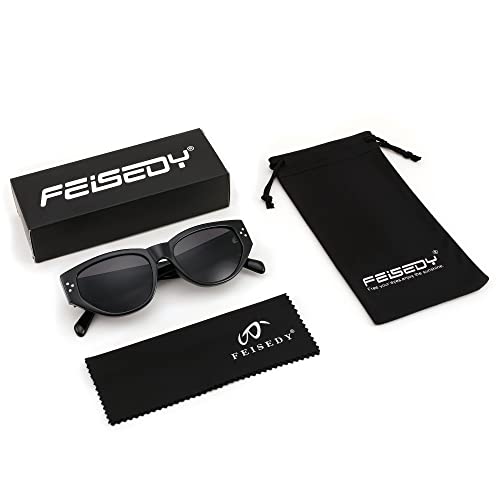 FEISEDY Cat Eye Sunglasses for Women Retro Trends Womens Fashion Cateye Shades UV400 Sunnies B2365