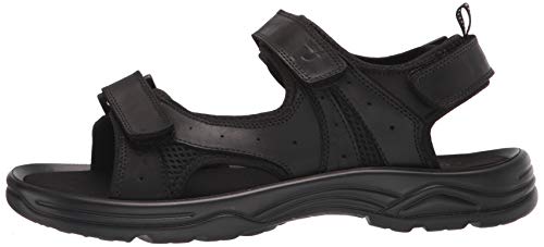 Propét Men's Daytona Flat Sandal, Black, 12